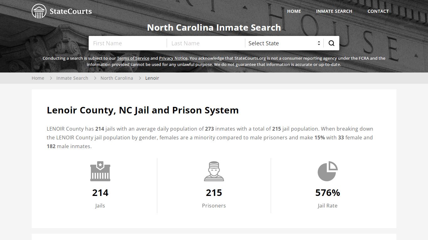 Lenoir County, NC Inmate Search - StateCourts